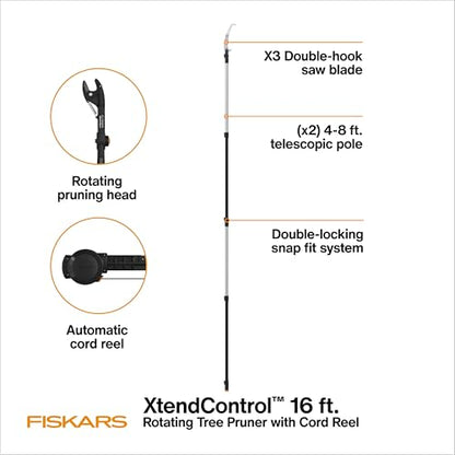 Fiskars 4-16 Ft XtendControl Extendable Pole Saw & Tree Pruner Modular Set - style: 16' Pruner Saw Kit