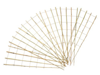 SWANGSA 6 Pack 4Ft Bamboo Trellis for Climbing Plants, Fan-Shaped Garden Ladder Trellis with 100pcs Twist Ties for Outdoor and Indoor Plant Support, Potted Plants, Cucumber, Tomato, Vine - size: 4ft