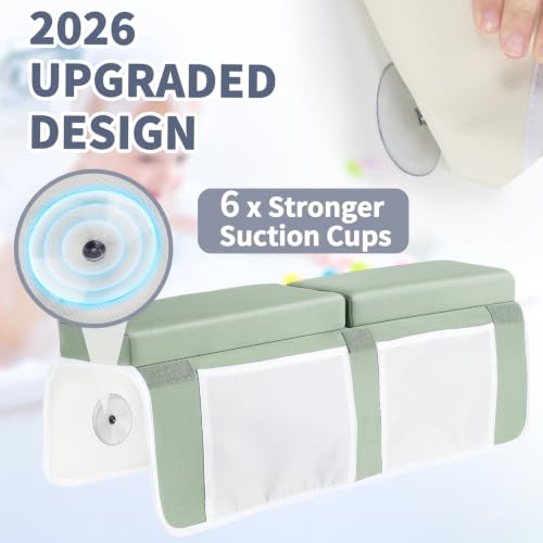 URMYWO Bath Kneeler and Elbow Rest Pad Set, 1.5-Inch Thick Memory Foam Pads - color: Green