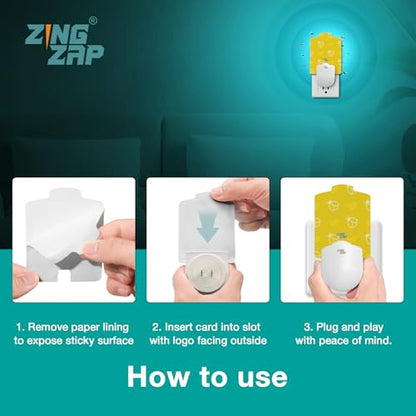 ZingZap Flying Insect Trap Indoor, Plug & Prey Dual-Baiting Fly Traps with Banana Scent & Blue Light, 2X More Effective Catch, House Flies, Gnats, Moths, Base Plug & 5 Cartridges - size: Banana