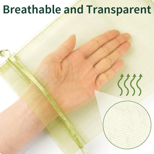 50 Pcs Fruit Protection Bags, 8×12 in Mesh Cover Nets for Tree, Green - color: Green, size: 8×12 in