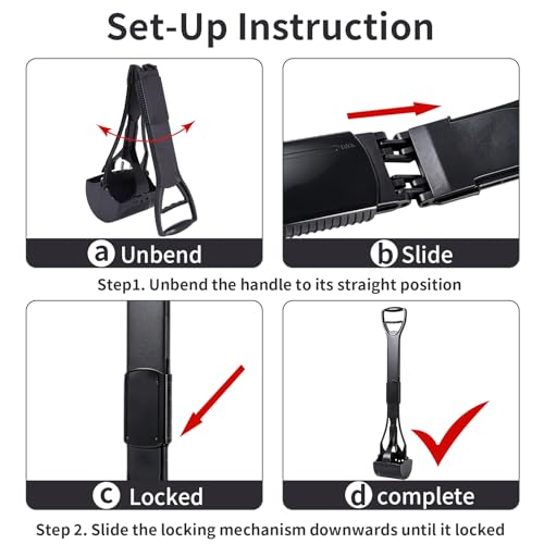 ienjoyed 36“ Large Dog Pooper Scooper for Large Dogs Heavy Duty, Non-Breakable Dog Poop Scooper with Wide Handle for Grass, Gravel, Durable Dog Poop Pick Up Tool, Long Handled Poop Grabber (Black) - color: 36-inch(Black)