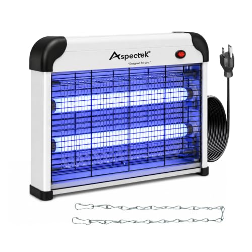 ASPECTEK 20W Bug Zapper, Electric Insect Killer for Indoor and Covered Outdoor, Mosquito, Fly and Moth Trap with Protective Mesh and Hanging Chain for Versatile Setup at Home, Patio and Garage - style: 20W Bug Zapper
