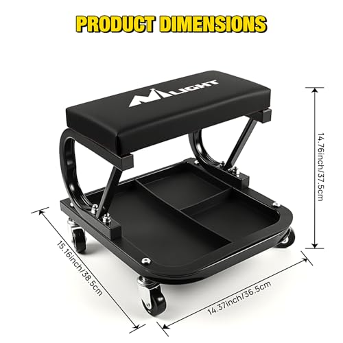 Nilight Rolling Creeper Garage/Shop Seat, 250 LBS Capacity - color: Black 250lbs