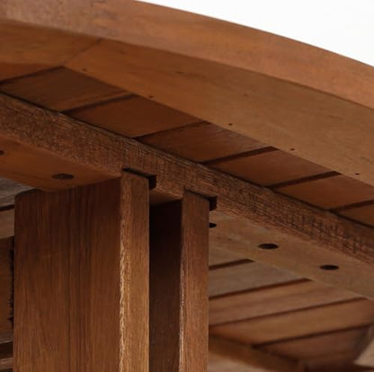 Furinno TIOMAN Outdoor Round Foldable Patio Table, Natural - size: Gateleg Round Folding Table