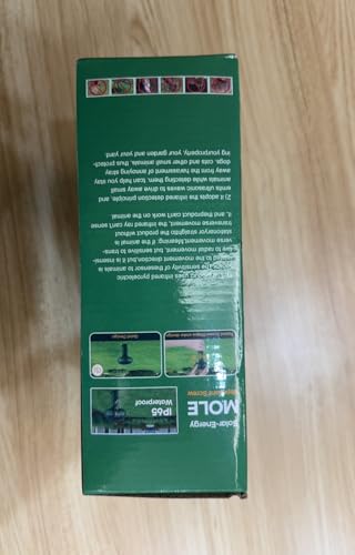 Ultrasonic Mole Repellent Solar Powered 6 Pack, IP65 Waterproof Sonic Deterrent Stakes,Snake Repellent Deterrent Spikes,Get Rid for Gopher Vole Chipmunk Groundhog Squirrel,Skunk Repeller for Outdoor