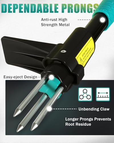 39" Weed Puller Tool, Heavy Duty Detachable Stand Up Garden Weeding Tool - color: Common Teal, size: T-shaped Handle