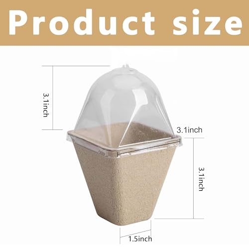Purple Star 40 Pcs Starter Pots for Planting Seeding- 3.1 Inch Square Planter Nursery Pot with Humidity Dome- Biodegradable Peat Pots for Seedlings Garden Vegetable Flower Germination - color: L-40pcs