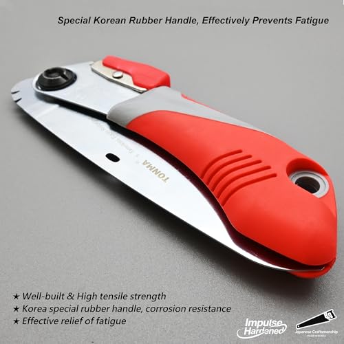 TONMA 5" Pocket Folding Saw, Made in Korea, 130mm Medium Teeth - size: 5 inches (130mm)