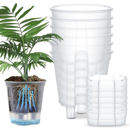 Wonderjune Self Watering Planter, 7.09'', Clear, 6 Pcs - color: Clear, size: 7.09''