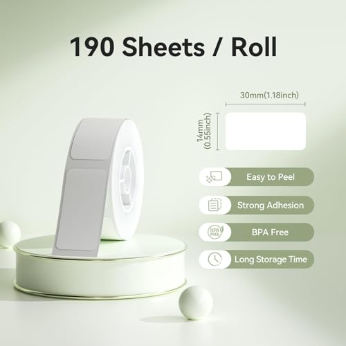 NIIMBOT Thermal Transfer Labels 0.55''x1.18'' for N1(B18) Label Maker - color: 0.55''×1.18''-white