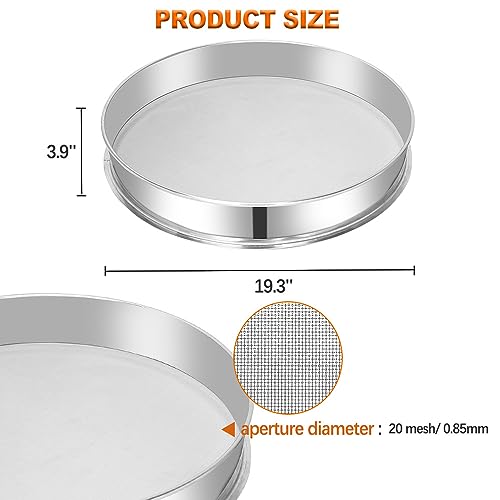 Sidasu Vibrating Sifter Mesh Screen Stainless Steel Vibrating Sieve Mesh Screen 20 Mesh for Dia 19.6" Automatic Powder Sifter Machine - size: 20 mesh