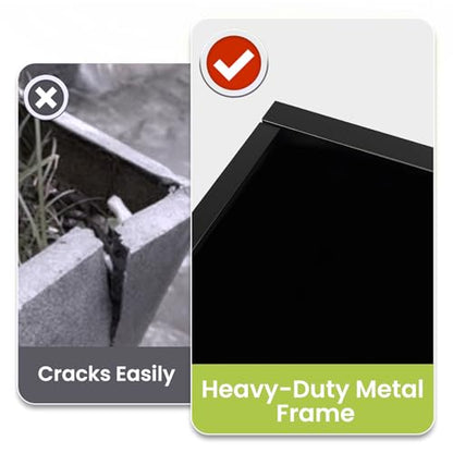 Thickened Metal Planter Box, Heavy-Duty, Drainage Holes & Raised Bottom