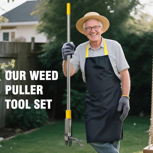 Stand Up Weed Puller Tool, Dual Eject, 4-Claw, 48" Long Handle