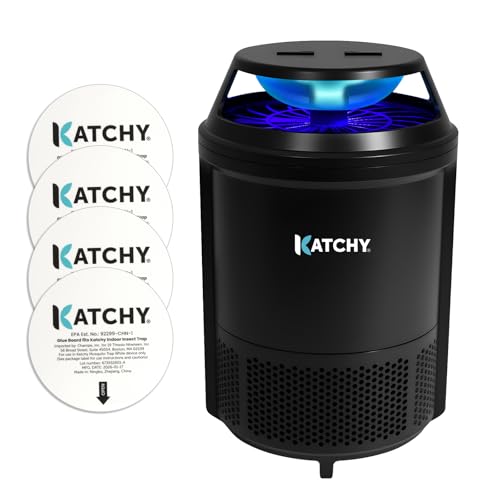 Katchy Indoor Flying Insect Trap – Catcher & Killer for Mosquitoes, Fruit Flies, Gnats & Moths – Non-Zapper with Suction & Blue Light – Ideal for Indoor Spaces, Kitchens & Plants (Original, Black) - color: Pro - Black