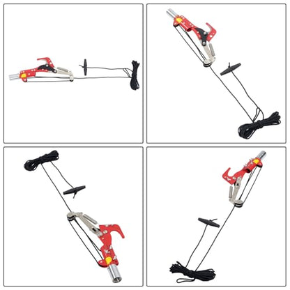30FT Extendable Pole Saw, Manual Branch Trimmer with Long Handle, Manuals Tree Pruning Saws Band Scissors, 9 Knots Yellow - size: 30FT Yellow