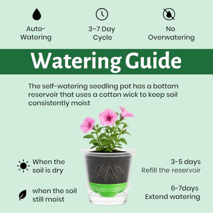 MIXC Self Watering Nursery Plant Pots with Silicone Base, 4-Inch, 12-Pack - color: Green, size: 4 Inch-12Pcs