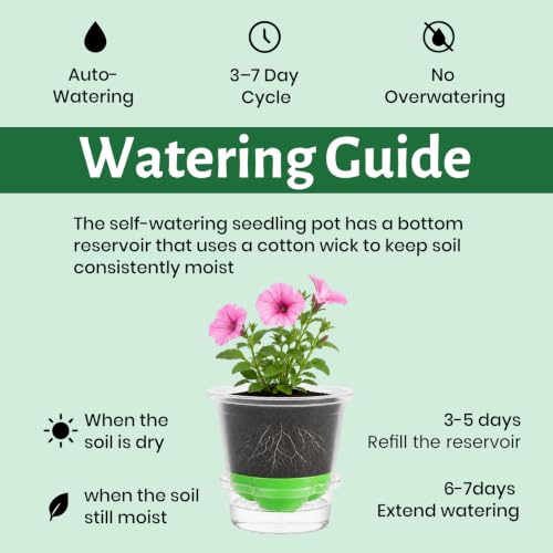 MIXC Self Watering Nursery Plant Pots with Silicone Base, 4-Inch, 12-Pack - color: Green, size: 4 Inch-12Pcs