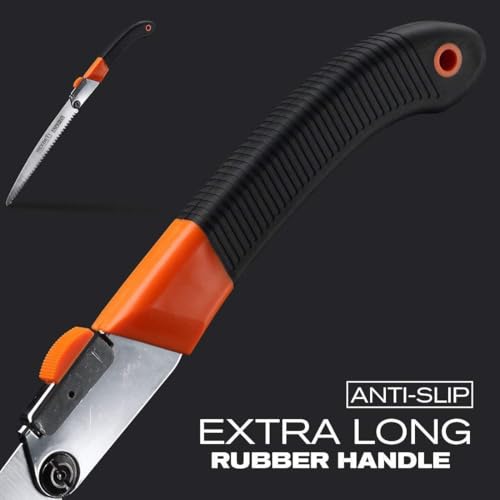 REXBETI Folding Saw, Heavy Duty 11 Inch Extra Long Blade Hand Saws for Wood Camping, Dry Wood Pruning Saws With Hard Teeth, Quality SK-5 Steel, Gifts for men (Pack of 2) - size: 11 Inch (Pack of 2)