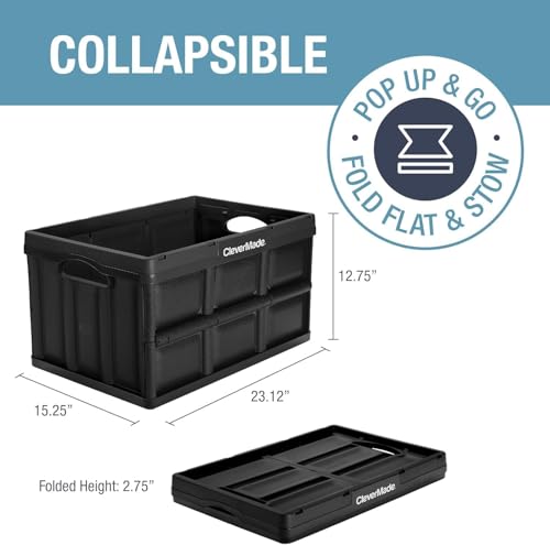 CleverMade Collapsible Storage Bins, 62L 3 Pack, 100 lb Stackable, Ocean - color: Ocean, size: 62l - 3 Pack