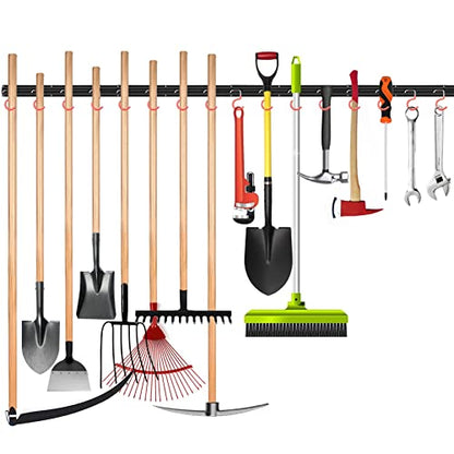 WALMANN All Metal 64 inch Wall Mount Garden Tool Organizer for Garage