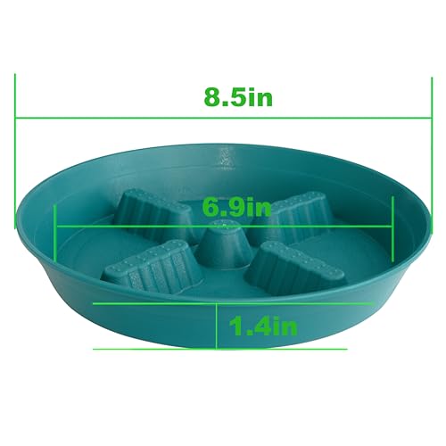 4 Pack Plant Saucer 8 inch, 10 12 14 17 inch, Plant Stand Plastic Plant Saucers for Indoors Outdoor, Heavy Duty Flower Planter Drip Trays for Pots, Pot Saucers for Plants, Grow Bags Saucers - color: Forest_Blue, size: 8"-4 Pack