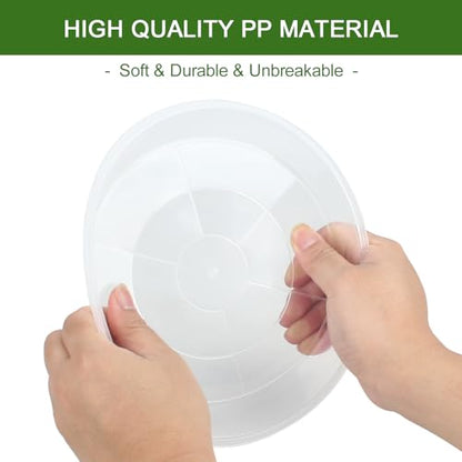 Plant Saucers 3 4 5 6 7 8 9 10 11 12 14 Inch, 5 Pack Clear Plastic Plant Trays for Pots, Durable Plant Water Catcher Tray for Indoors Outdoors (8", Clear) - size: 8 INCH