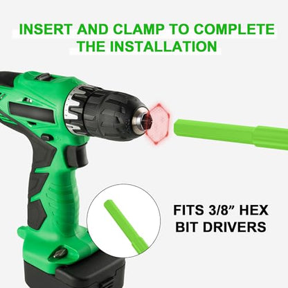Auger Drill Bit for Planting - 1.6"X16.5" Heavy-Duty Garden Auger Spiral Drill Bit - Bulb Planter Tool - 3/8" Hex Drive Drill - size: 1.6"X16.5"-Green