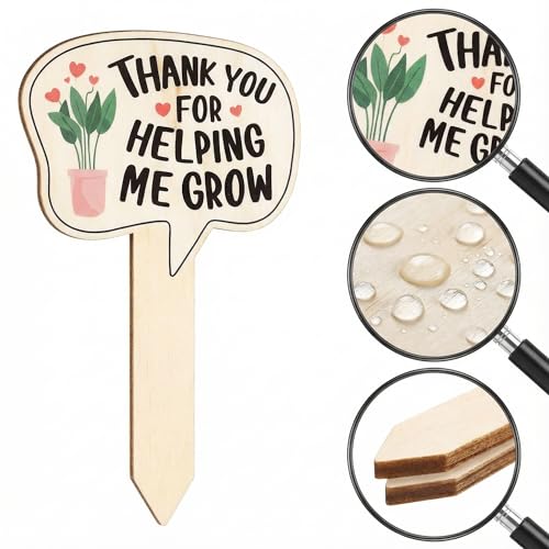 15 Pack Funny Wooden Plant Markers, Water-Resistant Garden Plant Labels Stakes for Pots & Outdoor Beds, Humorous Plant Name Signs for Indoor Houseplants, Herbs, Succulents, 2.64" W x 4.33" H