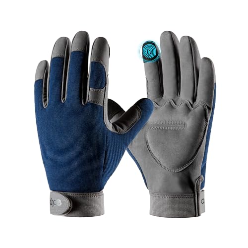 COOLJOB Thorn Proof Gardening Gloves for Men Women, Navy, Large - color: Blue, size: Large