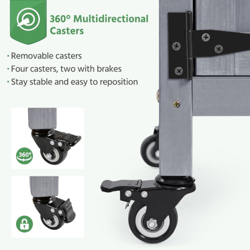 Topeakmart Potting Bench for Outside with Storage Cabinet & Metal Top,Gray - color: Gray