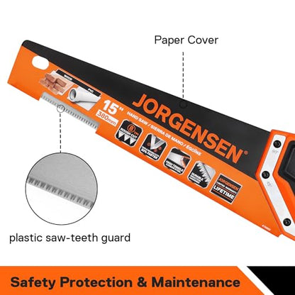 JORGENSEN 15 Inch Pro Hand Saw, 8 TPI Fine Cut Aluminum Handle - style: 15 Inch