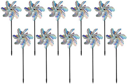 Tapix Bird Blinder Pinwheels (20 Pack) 15 inch Pinwheel Bird Deterrent, Holographic Pin Wheels for Yard and Garden, Garden Spinners - size: 20 Pack