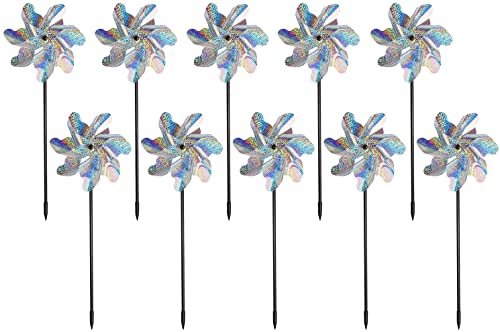 Tapix Bird Blinder Pinwheels (20 Pack) 15 inch Pinwheel Bird Deterrent, Holographic Pin Wheels for Yard and Garden, Garden Spinners - size: 20 Pack
