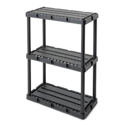 Gracious Living Knect-A-Shelf 3-Shelf Solid Light-Duty Storage, Black - color: 3 Shelf - Black, size: 1 Pack
