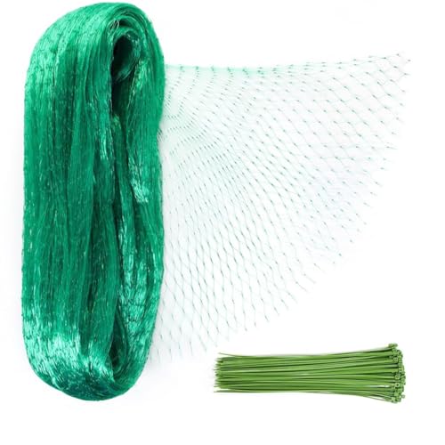 16 x 33ft Garden Netting, Bird Netting Strawberries Cover for Plants, Fruit, Vegetables,Seedlings with 100 PCS of Zip Ties - size: 1pack16x33ft
