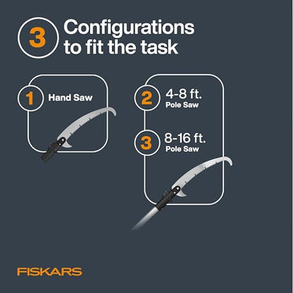Fiskars 4-16 Ft XtendControl Extendable Modular Pole Saw & Tree Trimmer - style: 16' X3 Double-Hooked Saw