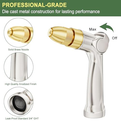 FANHAO Professional Garden Hose Nozzle + 2 Pack Lawn Sprinkler