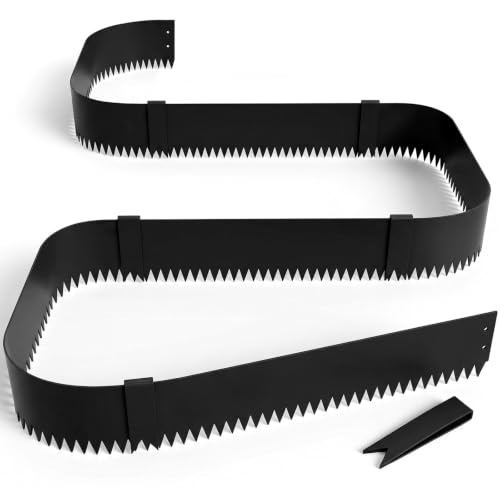 20ft. 40" L × 8" H Metal Landscape Edging, 6 Pack Garden Border - color: Black, size: 8 Inch