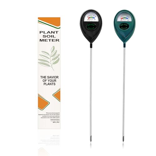 2 Packs Extended Long Probe Soil Moisture Meter, Long Probe Soil Moisture Meter for Plants, Plant Water Meter Soil Meter Moisture Sensor Hygrometer for Indoor Outdoor Plant Care, No Battery Needed - color: GREEN+BLACK
