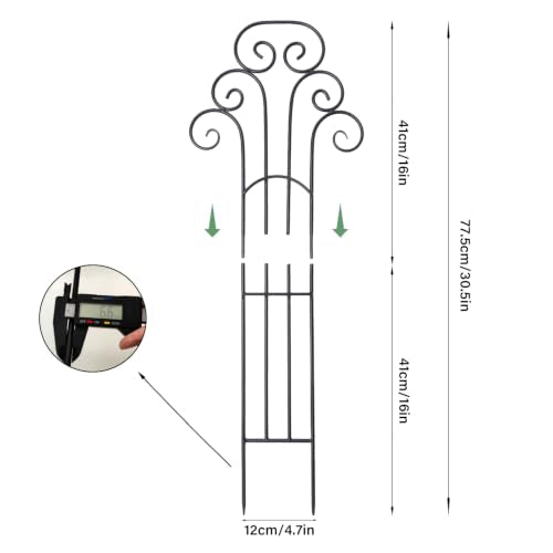 31 Inch Trellis for Potted Plants - Iron Support for Climbing Vines - size: 31"H