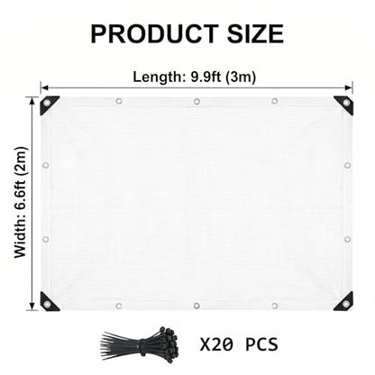 White Plant Sun Protection Net with Zip Ties,79 * 118inch White Shade Cloth for Garden with Reinforced, Plant Shade Nylon Cloth Grommets for Greenhouse Plants Patio (2 * 3m) - color: 2*3m