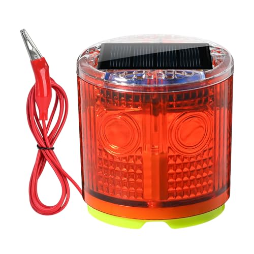 Electric Fence Idicator Light, Briidea Solar Fence Alarm with Light Transmission to 1/2 Mile, Ensure The Normal Operation of The Electronic Fence to Prevent The Invasion of Wild Animals, Red, MK-098 - color: Red