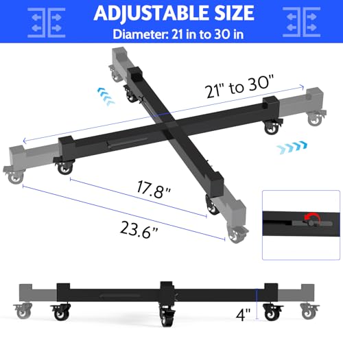 Plant Caddy With Wheels, 21" to 30" Heavy Duty Rolling Plant Dolly, Metal Plant Stand With 4 Lockable Caster Wheels, For Indoor Outdoor Large Pots Planter, Holds Up to 500 Lbs, Black Moving Dolly - color: Black, size: 21in - 30in