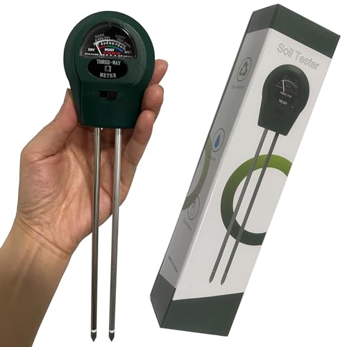 Soil Probe All-in-One pH/Moisture/Light Dual Probe Soil Tester Plant Care Soil Meter for Garden, Lawn, Farm, Promotes Healthy Plant Growth(Green) - color: green