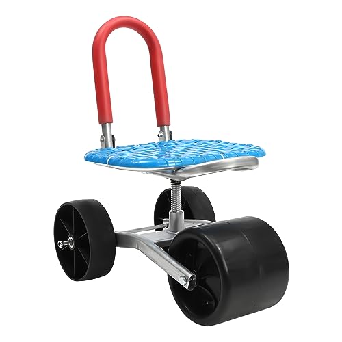 Garden Cart Rolling Stool, 360° Rotation Rolling Garden Work Seat, 3 Wheels Gardenn Cart Rolling Bench with Wheels, Rolling Stool Work Seat Cart for Patio Gardens, Lawns and Courtyards