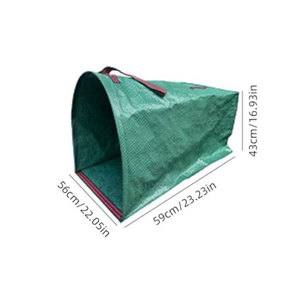 Dustpan Style Garden Leaf Bag with Semi-Circular Opening Carry Handles and Gloves for Yard Cleanup, 150 L Green - color: Green, size: 1 Count (Pack of 1)