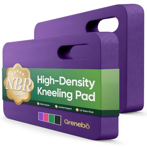Grenebo 1-Pack Kneeling Pads, Extra Thick, 17.3 x 11 x 1.6 in, Purple - color: Purple