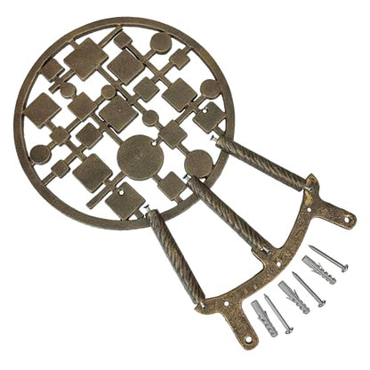 Zeckos Garden Hose Holder Circles and Squares 12 Inch Cast Iron Bronze - color: Mcm Circles & Squares - Bronze
