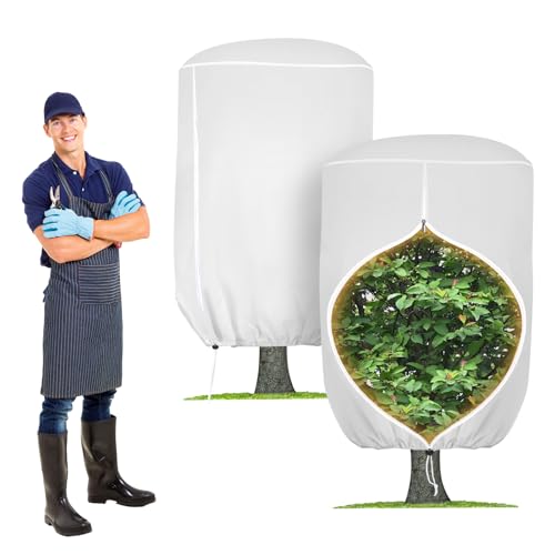2 Pack Rounded Top Plant Covers Freeze Protection, 40"X47" Winter, White - size: White-40x47in-2PCS